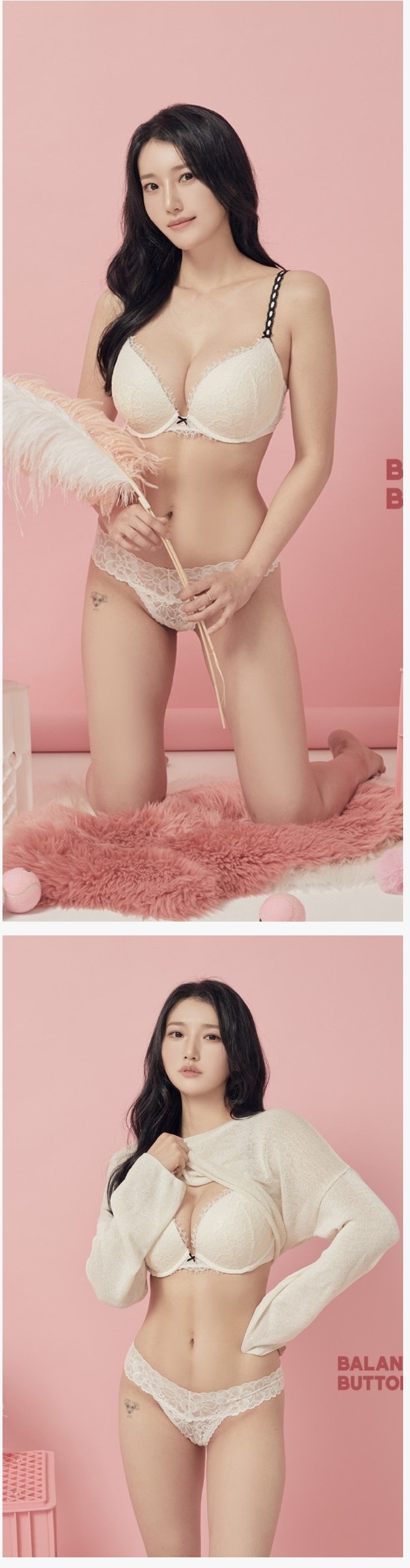 여자 허벅지에 미니 강아지 타투