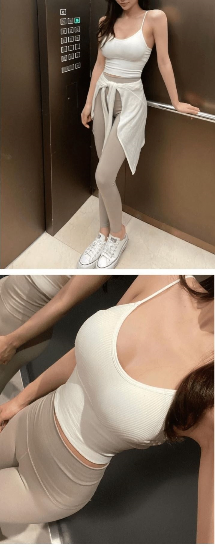 엘리베이터 레깅스녀