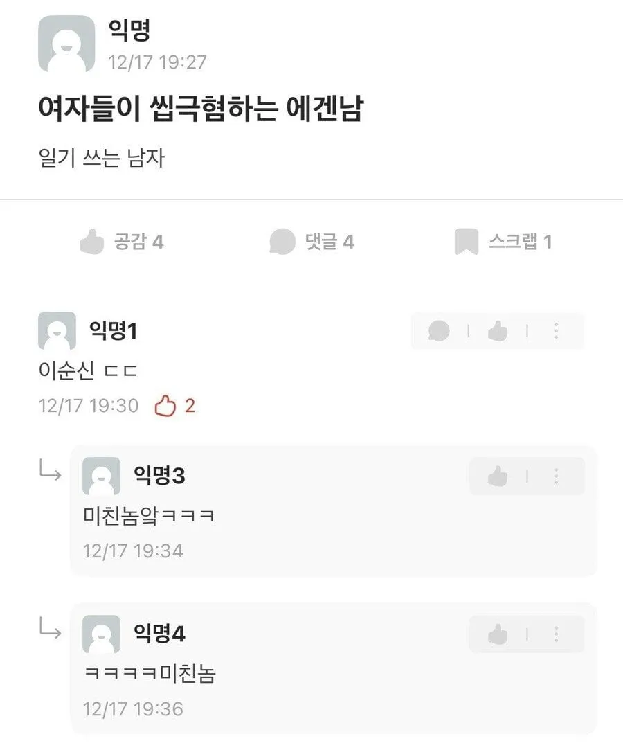 여자들이 싫어하는 에겐남