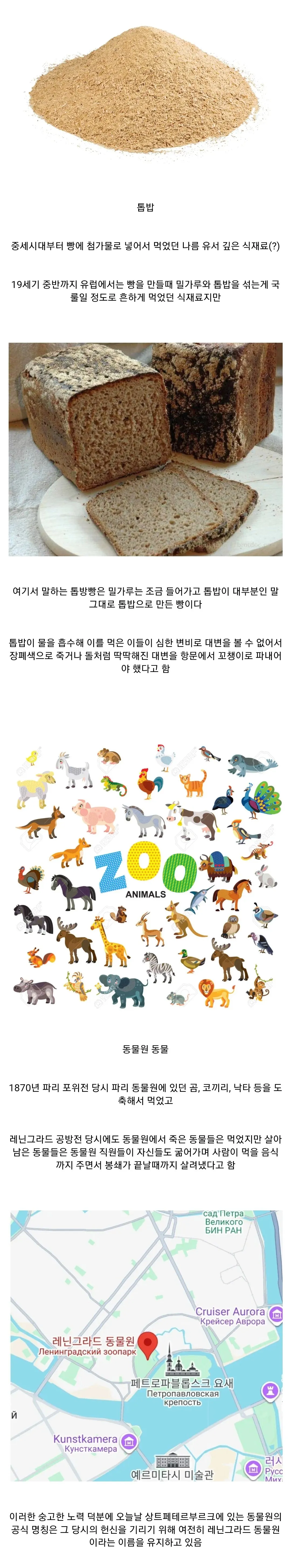 식량이 없을때 먹었던 것들..