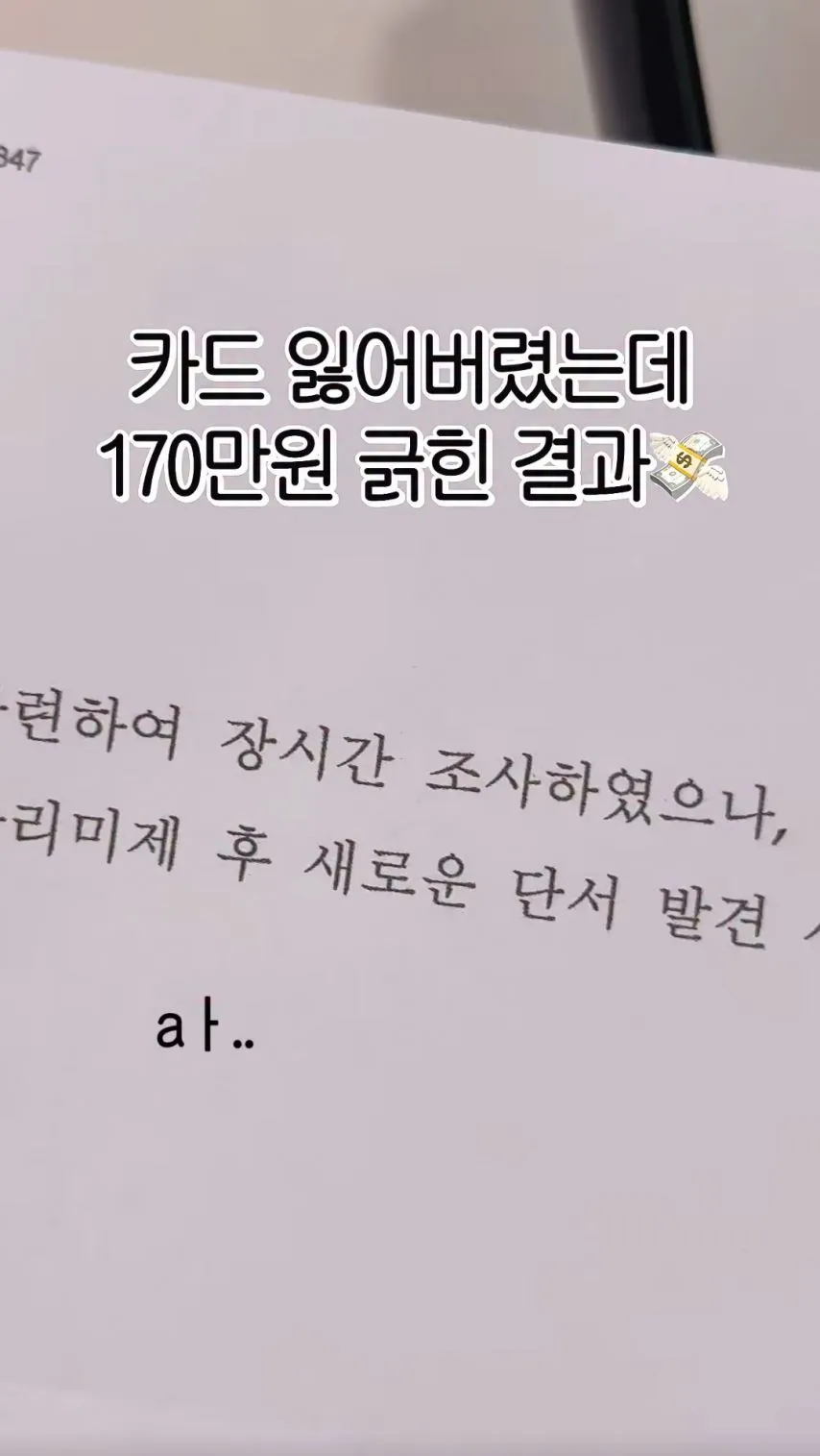 카드 잃어버려서 170만원 긁혔는데 범인 못잡음.jpg