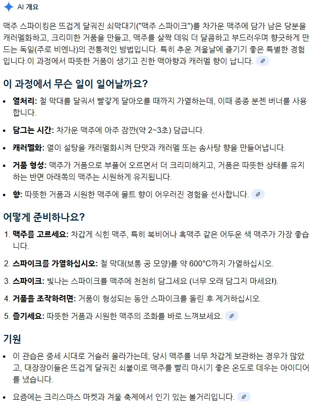 600도로 달군 쇠막대를 넣어 마시는 독일식 맥주.