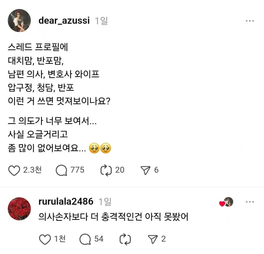 호불호 심하게 갈린다는 sns 프로필