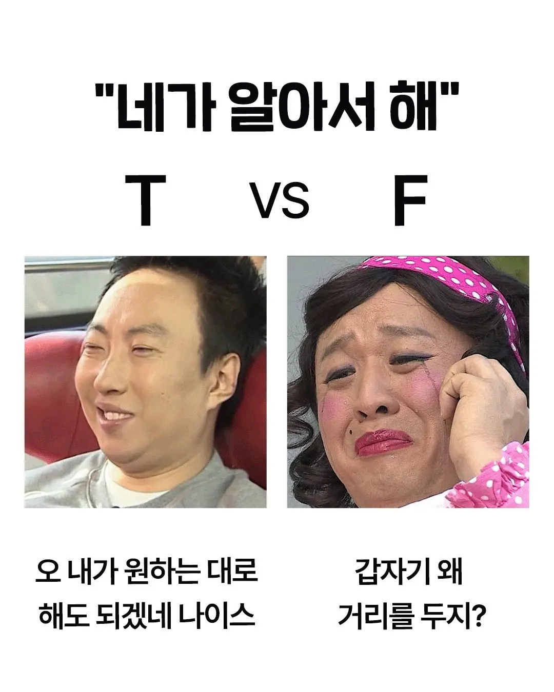 T와 F가 다르게 해석하는 말