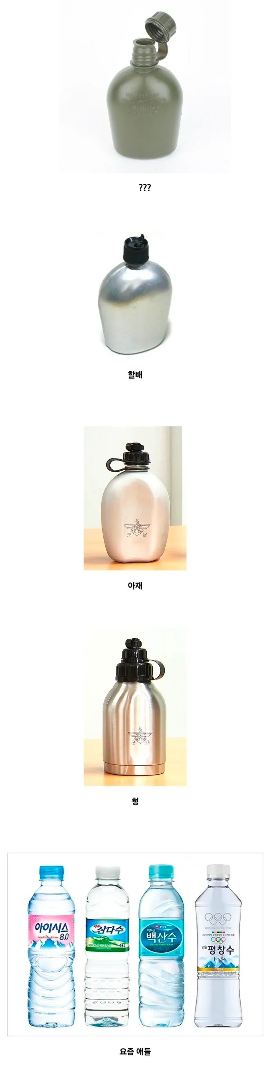 요즘 군대 수통 이야기 꺼내면 틀딱이라고 함