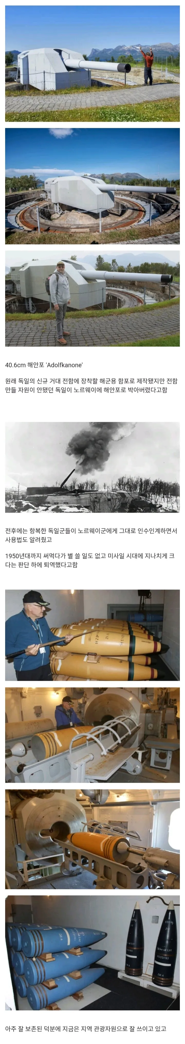 히틀러가 노르웨이에 두고 간 대포