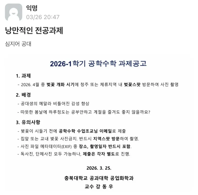 사라진줄 알았던 대학교의 낭만과제