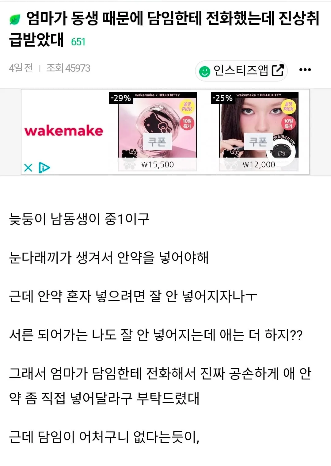 개진상 인티녀 엄마