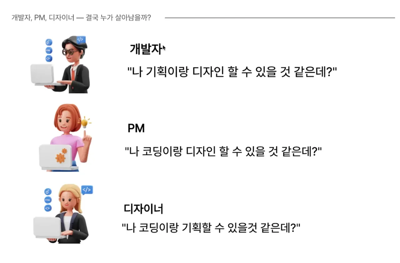 요즘 개발자, 기획자, 디자이너 근황