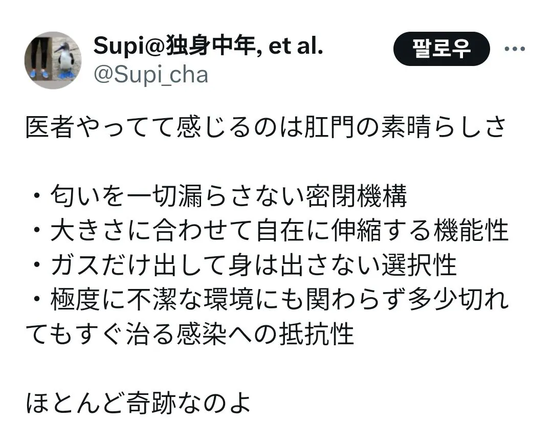 의사가 느낀 항문의 놀라운 점