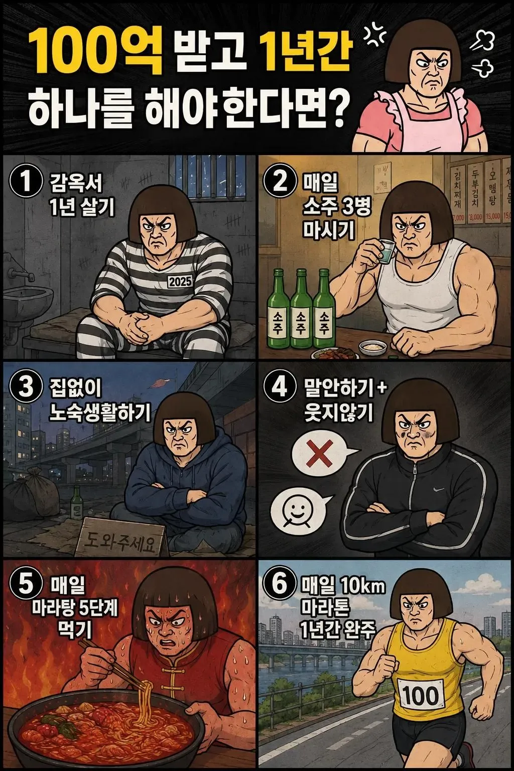 100억 받고 1년간 하나를 해야 함.