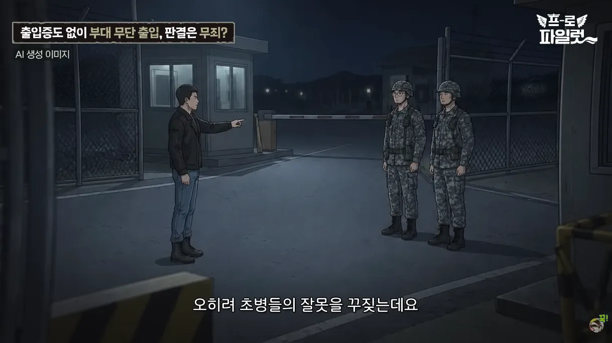 출입증 확인한다고 초병 얼차려 준 간부 ㅋㅋㅋㅋ