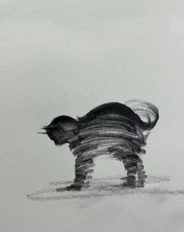 슥삭슥삭 그린 고양이, 강아지 그림