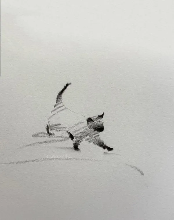 슥삭슥삭 그린 고양이, 강아지 그림