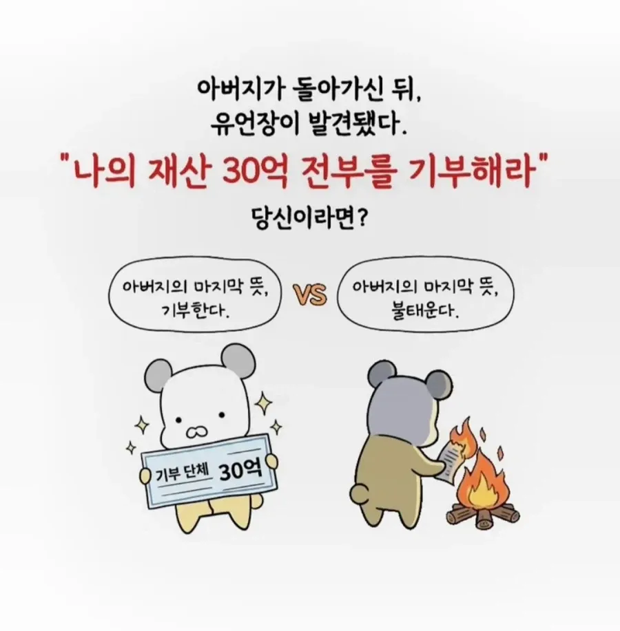 의외로 갑론을박이 있다는 아버지 유언