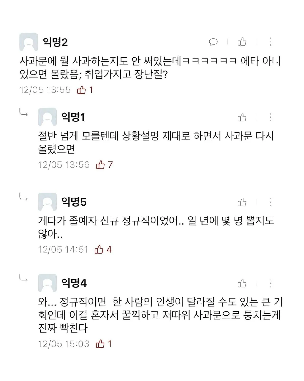 어느 과 대표가 사과문 쓴 이유