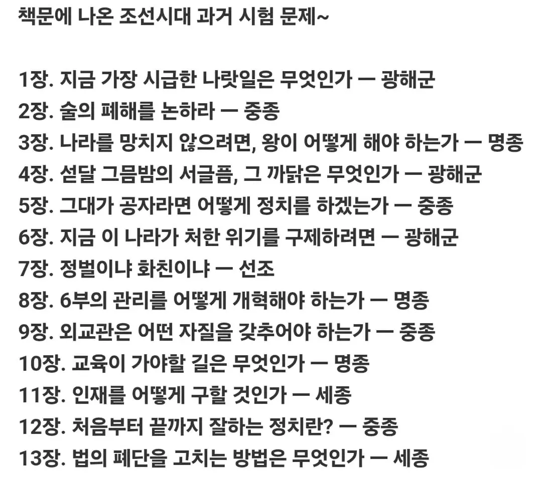 조선 과거시험 역대 기출문제.jpg