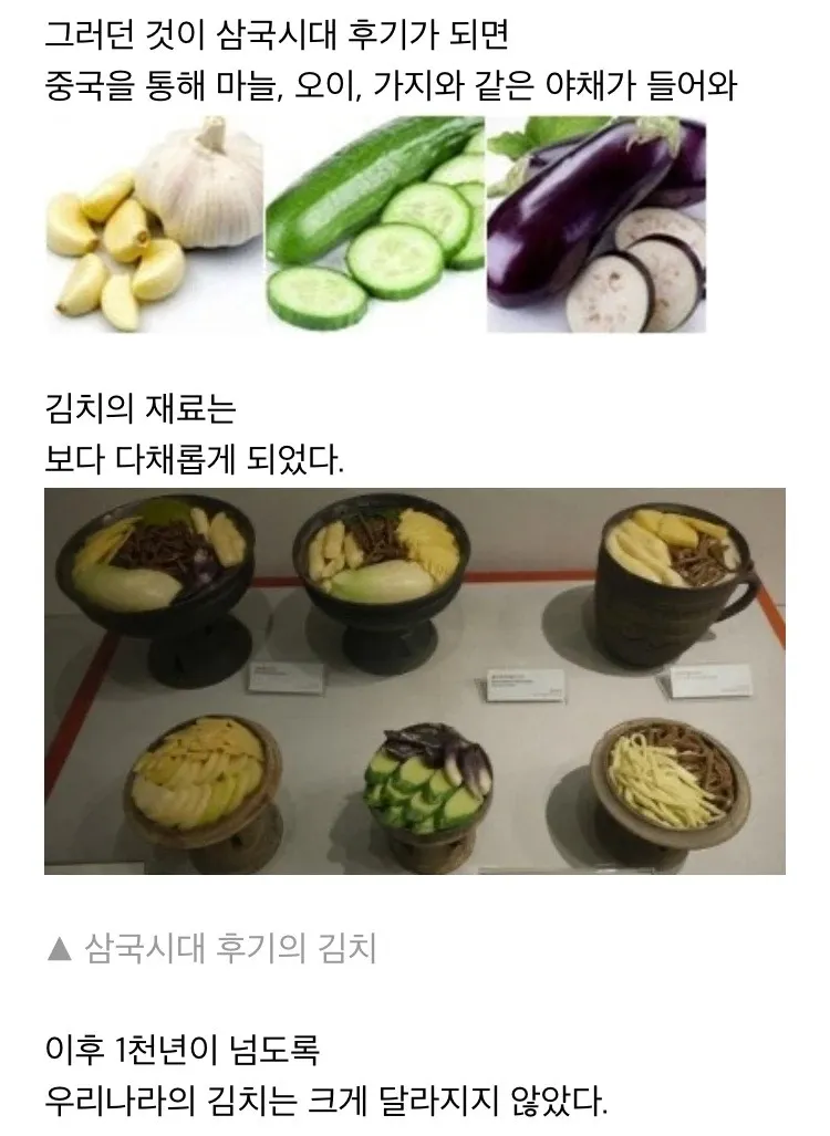 옛날 김치에 대해 알아보자