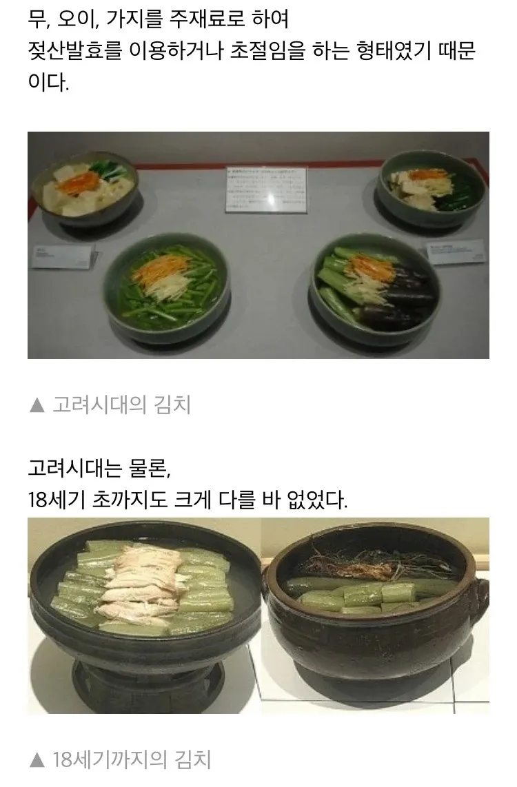 옛날 김치에 대해 알아보자