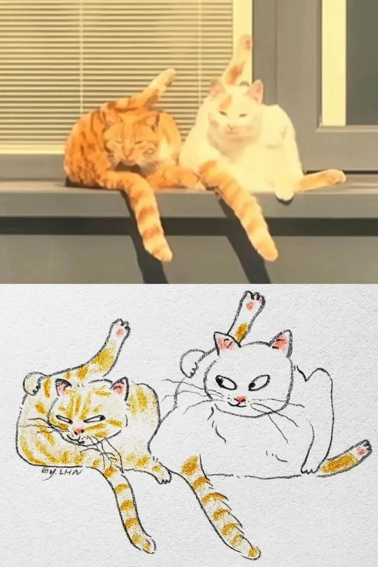 고양이 캐리커처 모음.
