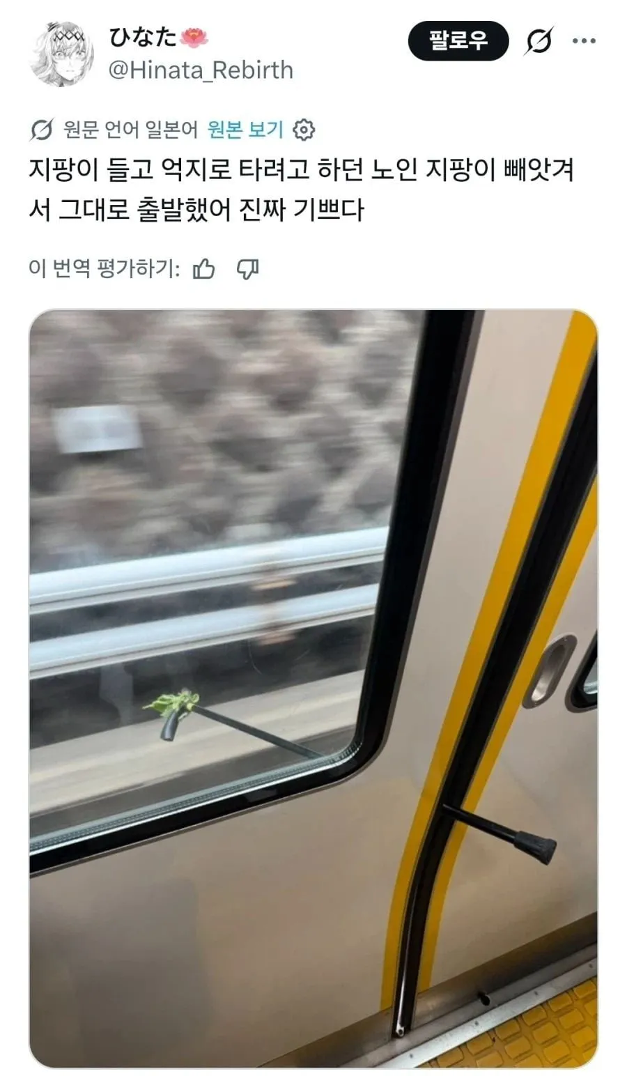 억지로 탑승을 시도한 노인의 최후