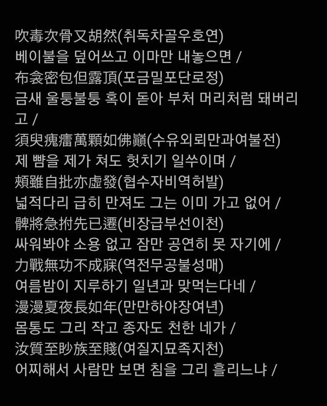 정약용이 모기물리고 개빡쳐서 썼던 시