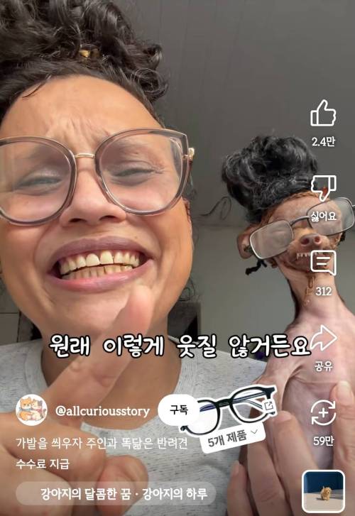 본인의 개가 본인이랑 도플갱얼지인 걸 깨달음