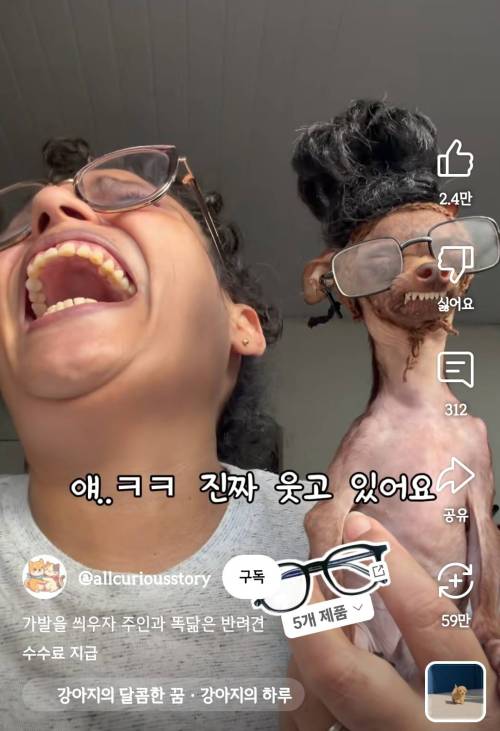 본인의 개가 본인이랑 도플갱얼지인 걸 깨달음