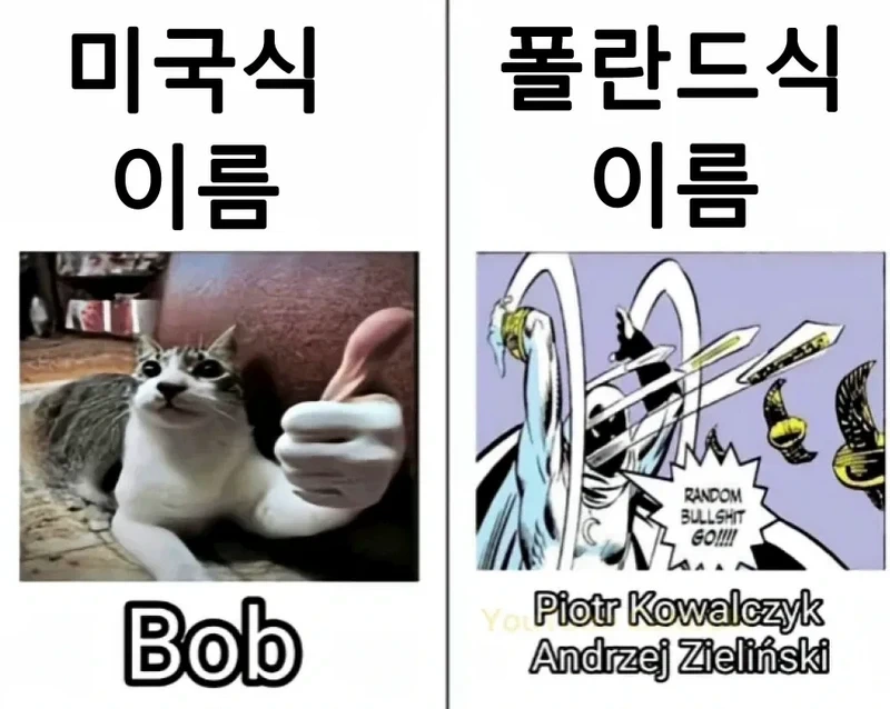 미국식 이름 vs 폴란드식 이름