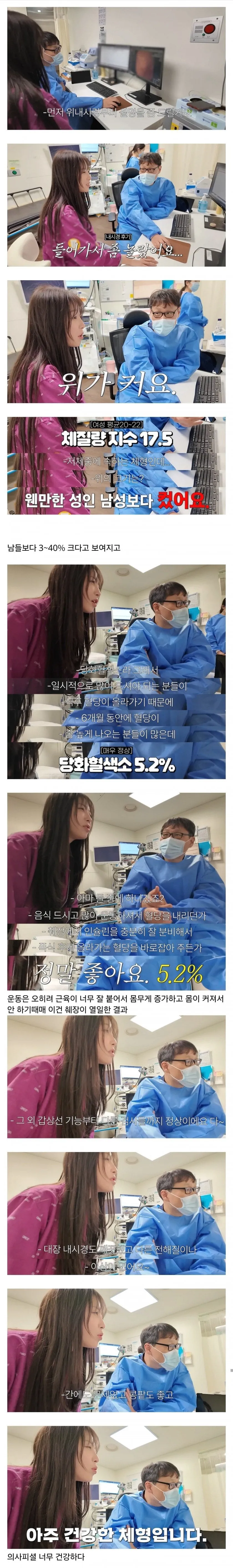 쯔양 위, 대장 내시경 검사 결과