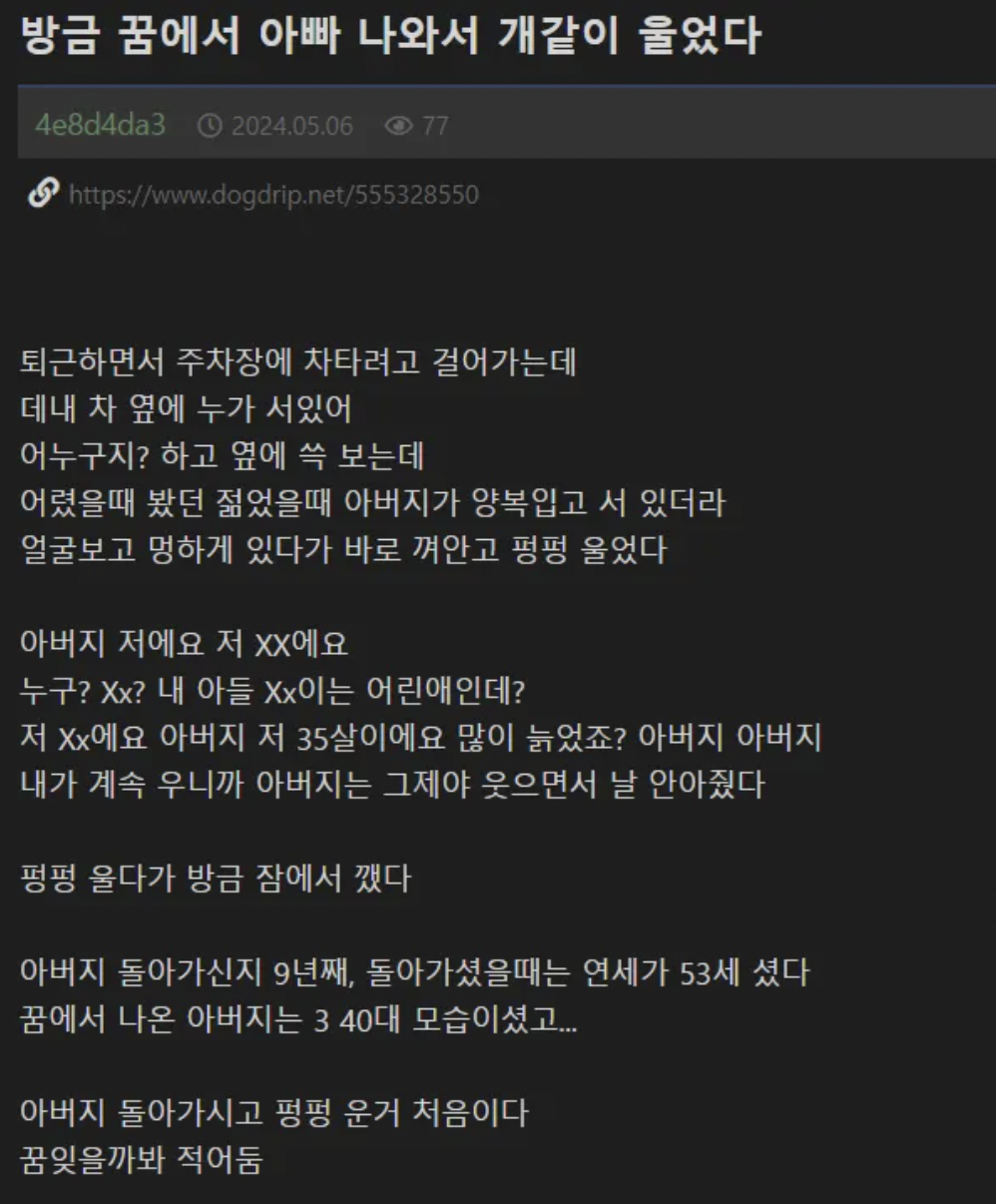 아버지가 꿈에 나온 개드리퍼