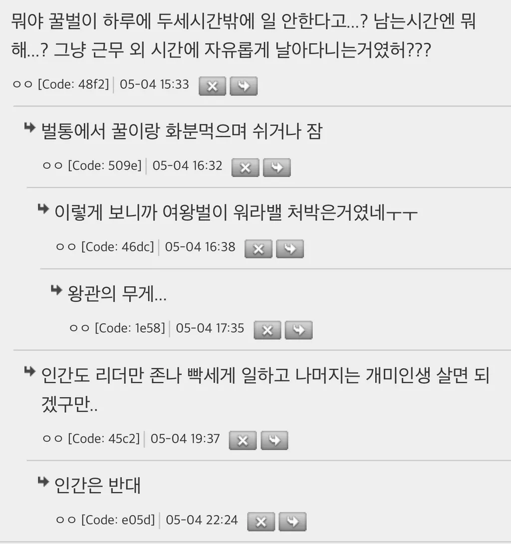 꿀벌이랑 개미 존나 배신감 들어