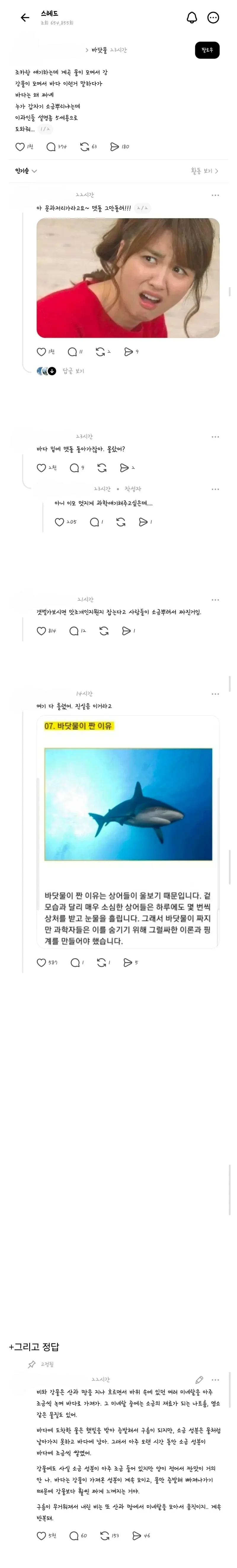 바다가 짠 이유를 5세 조카의 눈높이에 맞게 설명해줘