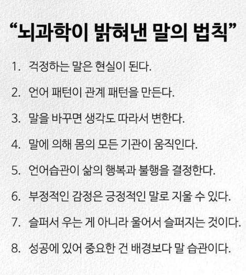 뇌과학이 밝혀낸 말의 법칙