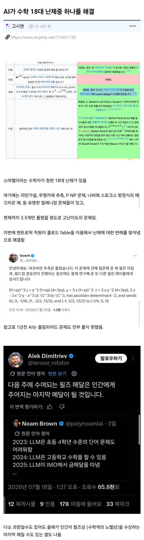 AI가 수학 18대 난제중 하나를 해결