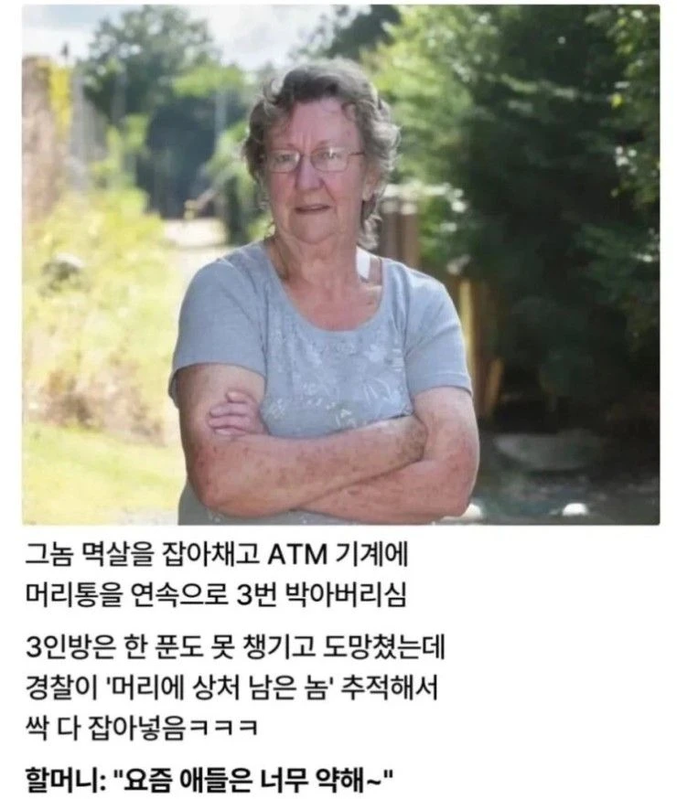 10대 강도 3명에게 공격당한 77세 할머니