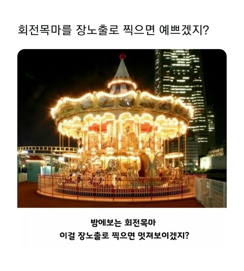 회전목마를 장노출로 찍으면 이쁘겠지?
