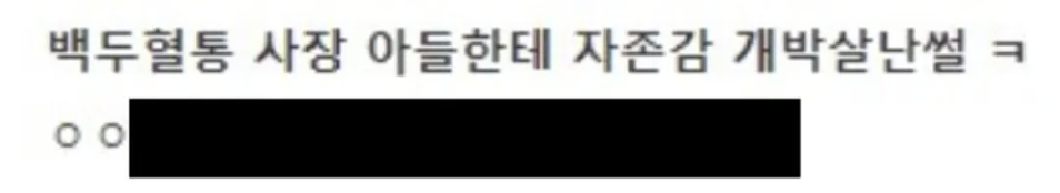 백두혈통 사장 아들에게 자존감 개박살 난 썰.jpg