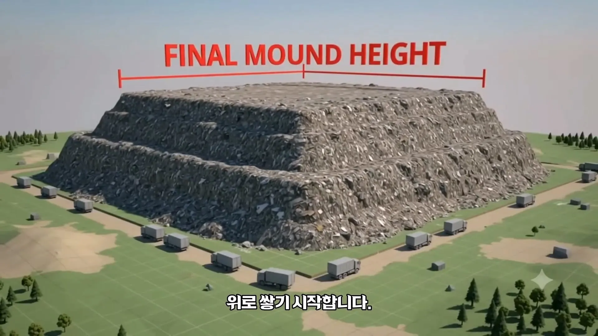 난지도의 아파트 30층 높이 쓰레기 산을 서울시가 처리한 방법
