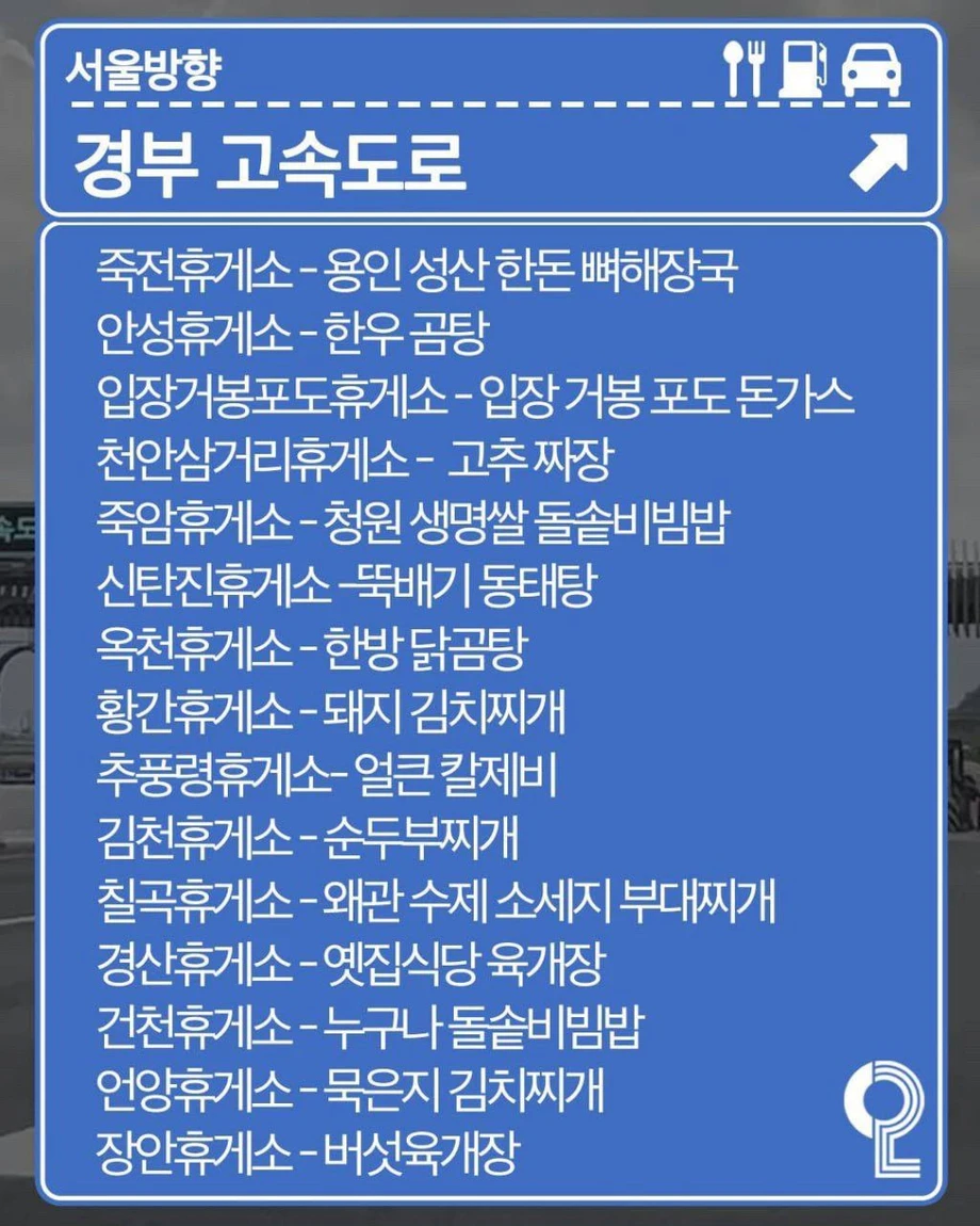 전국 휴게소 맛집 리스트 종결판