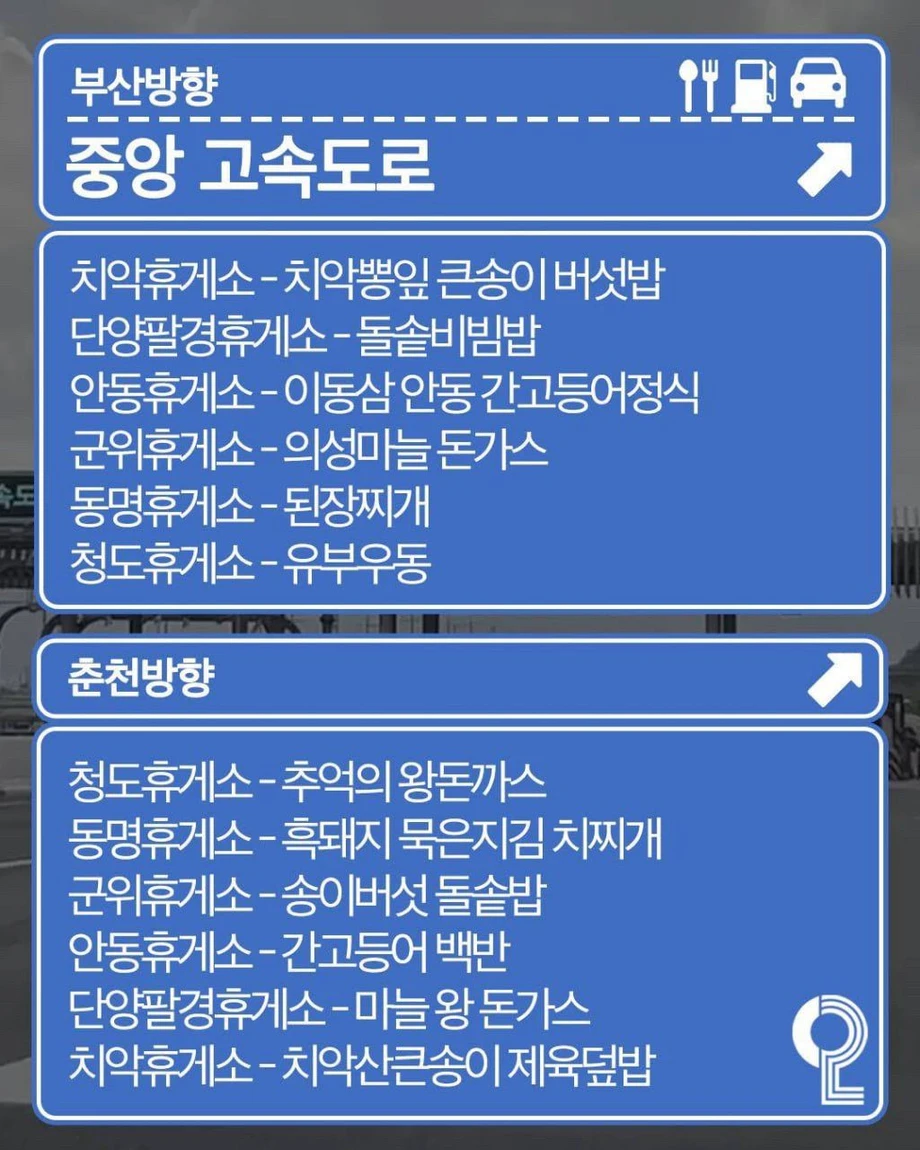 전국 휴게소 맛집 리스트 종결판