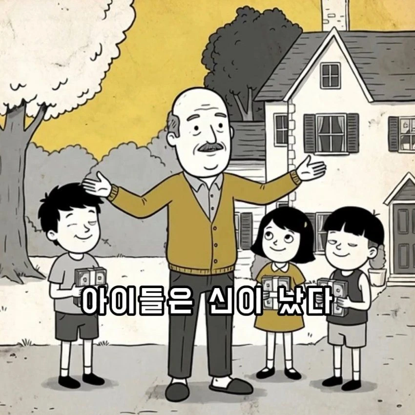 부자가 시끄러운 아이들에게 돈을 준 이유.toon