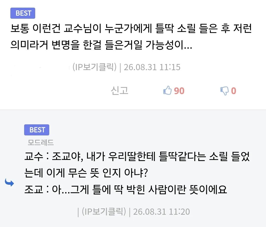 대학생 시절 교수님이 강의 중 틀딱을 언급했던 경험.jpg