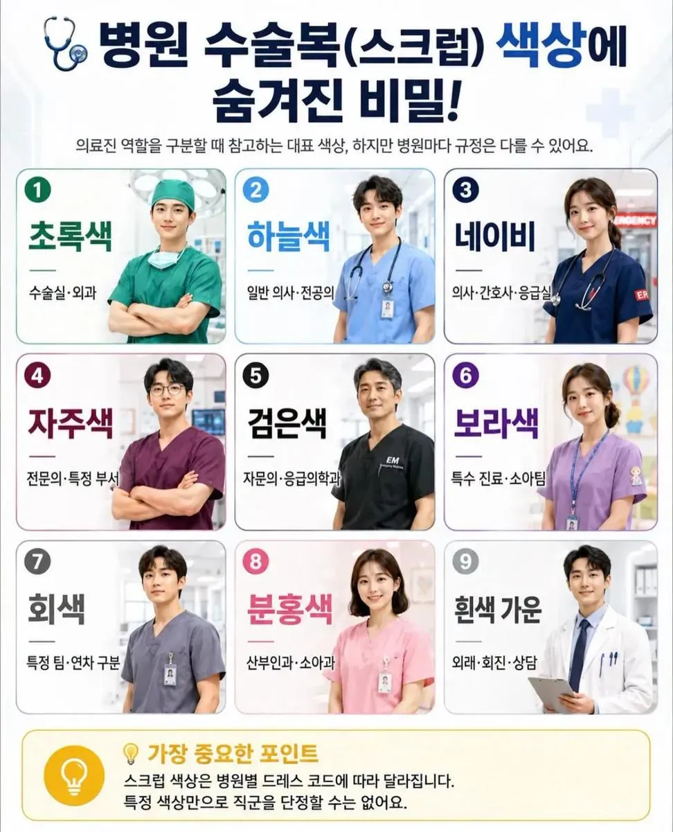 병원 수술복 색상의 의미
