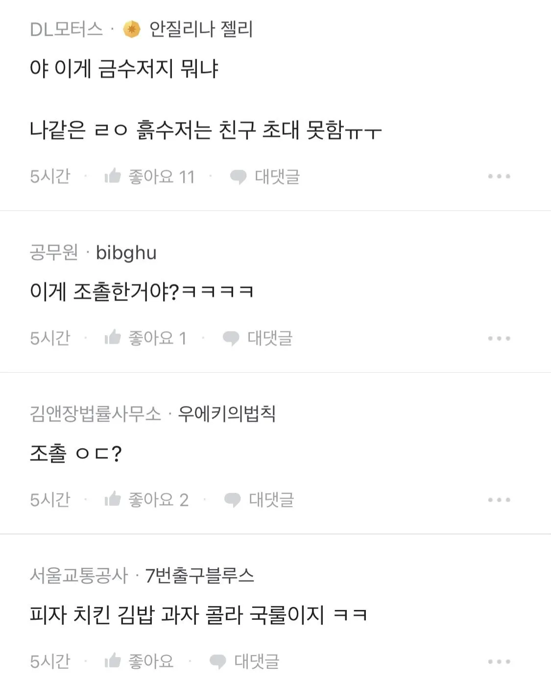 초등학생때 흙수저 생일파티 특징