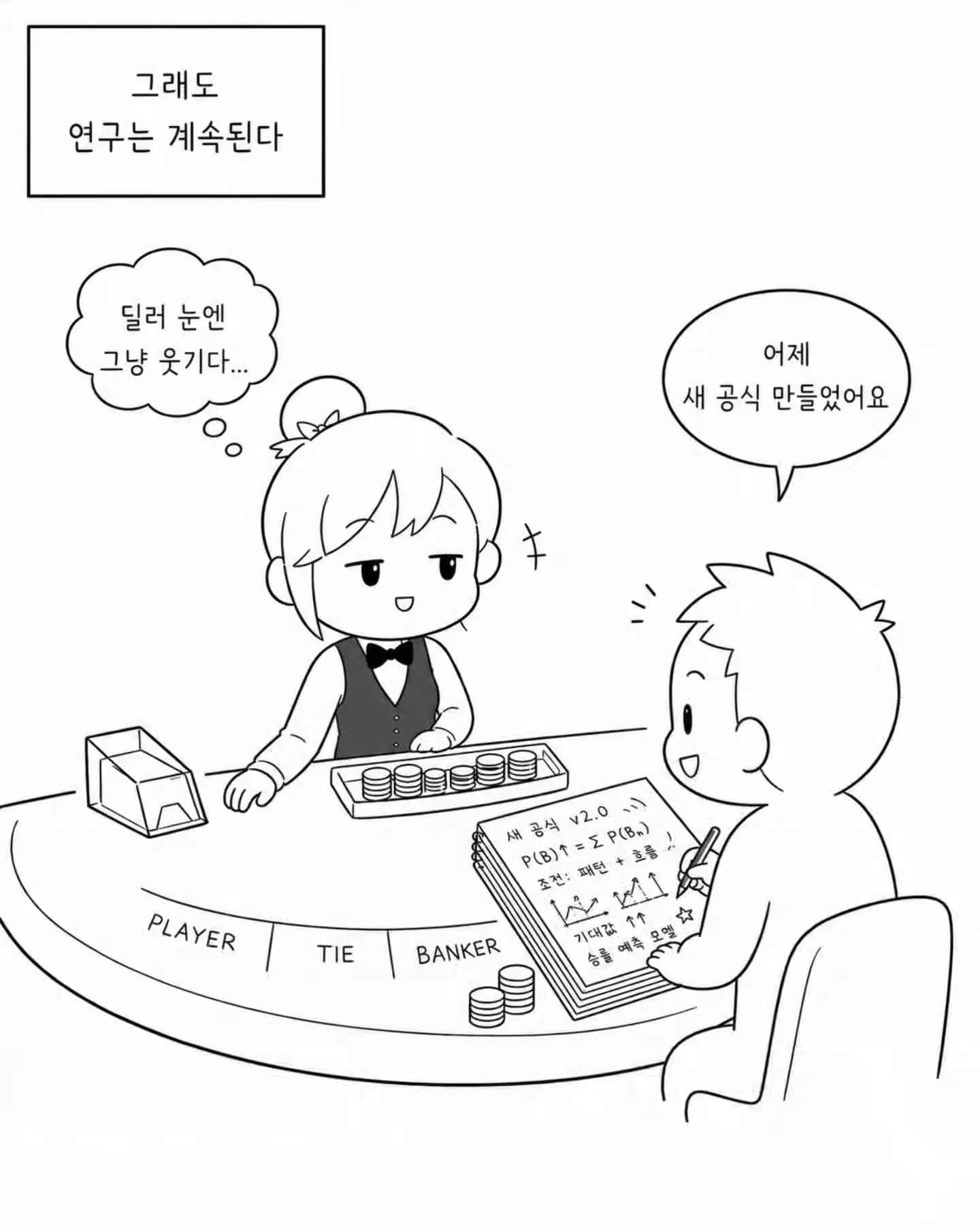 카지노에서 거의 논문을 쓰시는 손님.Manhwa