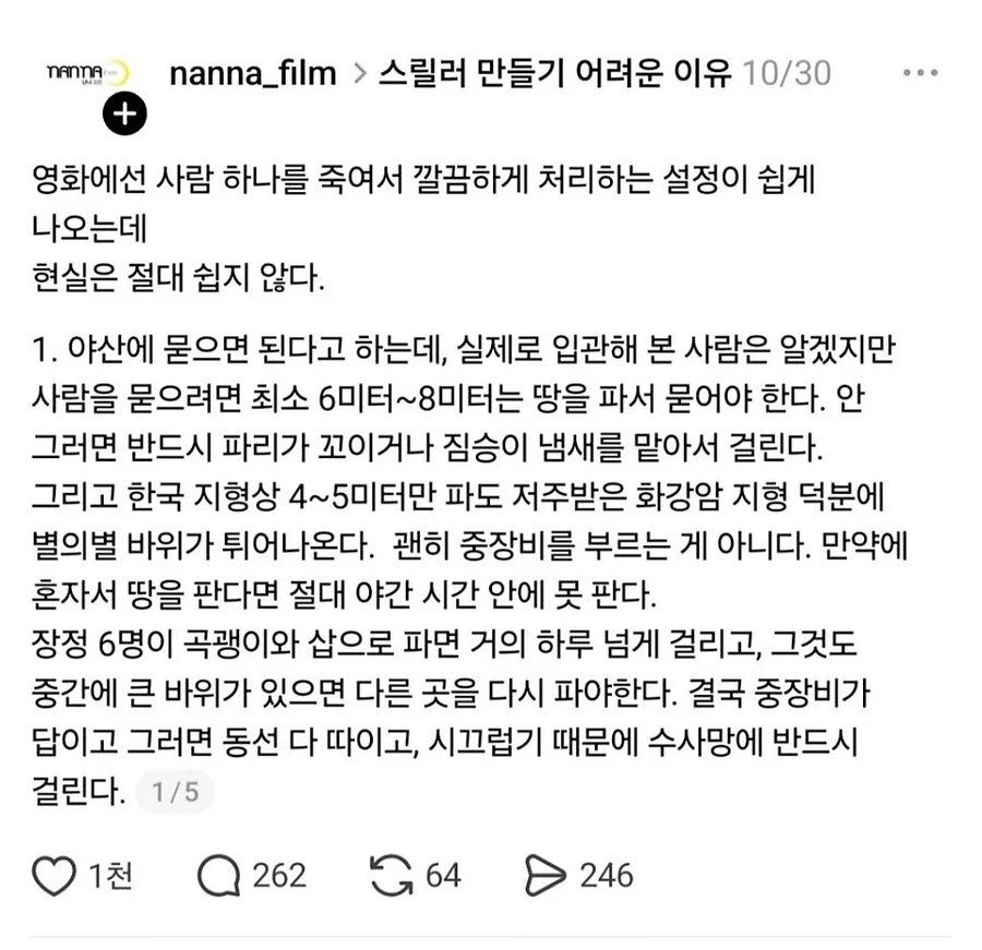 한국에서 시체처리하기가 어려운 이유