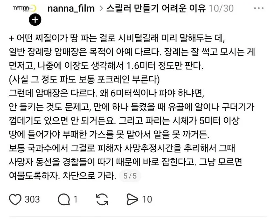 한국에서 시체처리하기가 어려운 이유