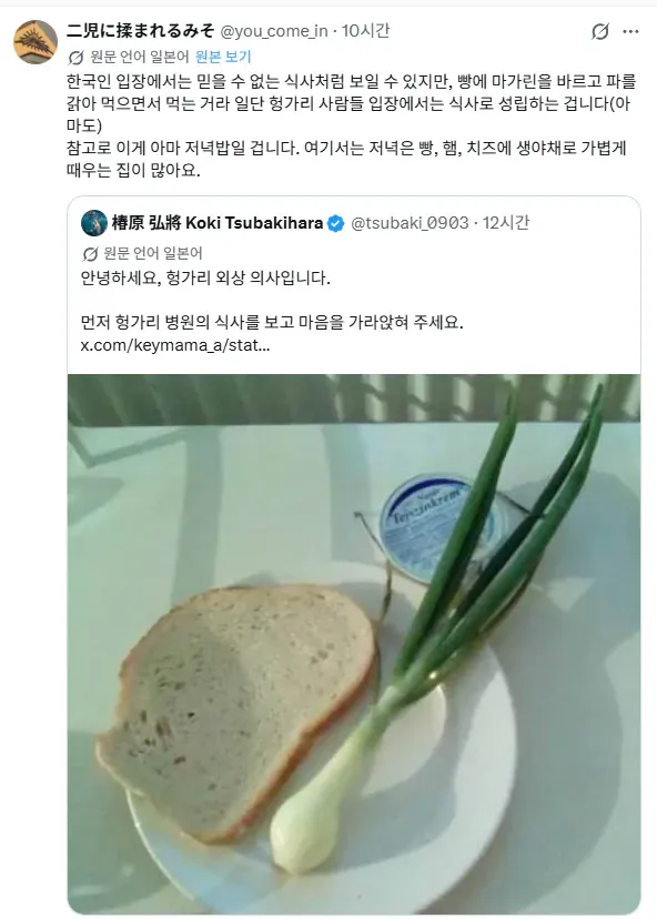 한국인은 믿기 어려운 헝가리 병원 식사