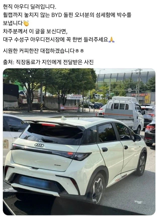 레벨존 인기 게시물 - 아우디 딜러가 극찬한 BYD차량